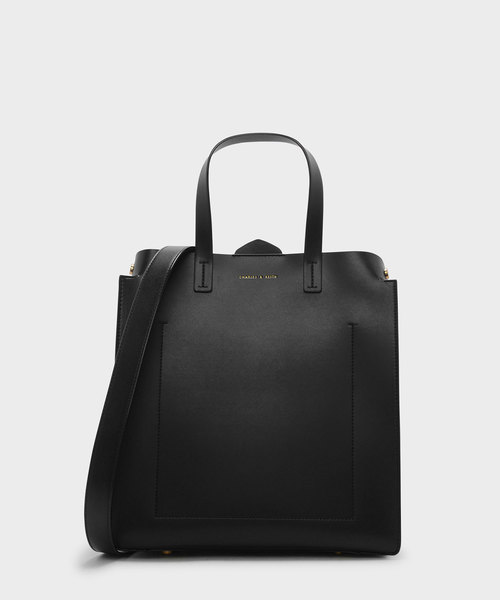 CHARLES & KEITH(チャールズ & キース)の「オーバーサイズストラクチャートートバッグ / OVERSIZED STRUCTURED TOTE BAG (トートバッグ・レディース・ブラック/ピンク系その他・XL)」の2枚目の写真
