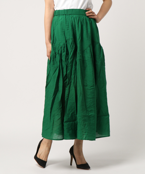 AMERICAN HOLIC(アメリカンホリック)の「ジグザグギャザースカート(スカート・レディース・ブラック/ピンク/グレイッシュベージュ/グリーン/イエロー・FREE)」の4枚目の写真