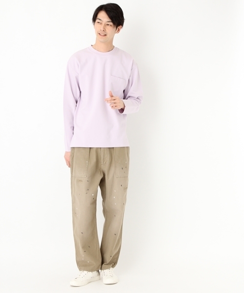 niko and...（ニコアンド）の「Nコットンポリ裏毛プルオーバー（Tシャツ/カットソー・メンズ・パープル/オフホワイト/ピンク/ブルー・MEDIUM/LARGE）」の8枚目の写真