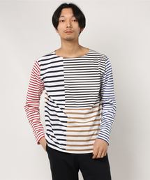 Vincent et Mireille | Vincent et Mireille/ヴァンソン・エ・ミレイユ　SWITCHING BORDER BOAT-NECK LONG SLEEVE PULLOVER(Tシャツ/カットソー)