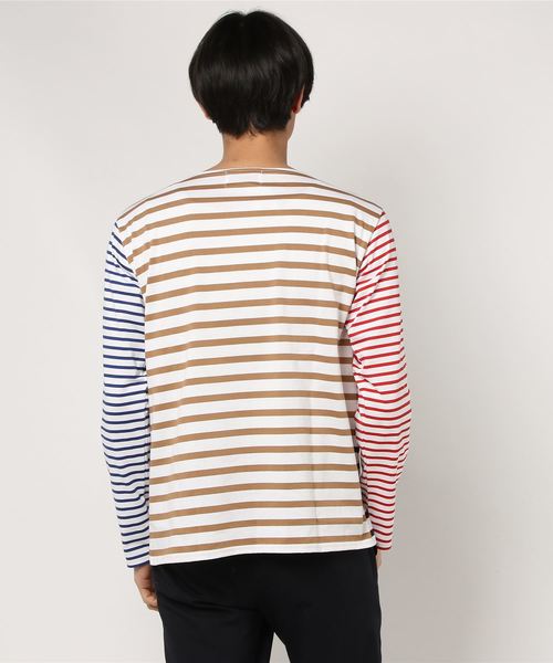 Vincent et Mireille（バンソンエミレイユ）の「Vincent et Mireille/ヴァンソン・エ・ミレイユ　SWITCHING BORDER BOAT-NECK LONG SLEEVE PULLOVER（Tシャツ/カットソー・メンズ・その他1・SMALL/MEDIUM/LARGE）」の3枚目の写真