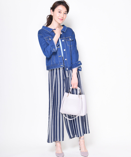 12Twelve Agenda(トゥエルブ アジェンダ)の「ランダムストライプワイドパンツ(その他パンツ・レディース・オフホワイト/ネイビー/ベージュ・M)」の13枚目の写真