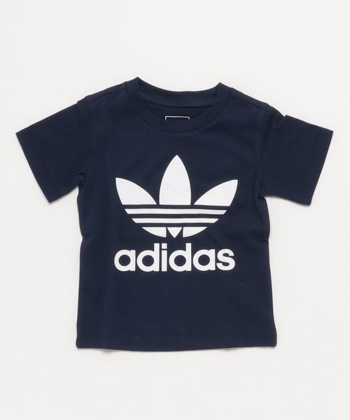 adidas（アディダス）の「トレフォイルTシャツ INFANT TREFOIL TEE オリジナルス（Tシャツ/カットソー・キッズ・ホワイト×ブラック/ピンク/ブルー/ブラック×ホワイト/ホワイト×ピンク/ミント/ネイビー・100/80/90）」の5枚目の写真