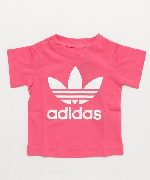 adidas（アディダス）の「トレフォイルTシャツ INFANT TREFOIL TEE オリジナルス（Tシャツ/カットソー・キッズ・ホワイト×ブラック/ピンク/ブルー/ブラック×ホワイト/ホワイト×ピンク/ミント/ネイビー・100/80/90）」の7枚目の写真