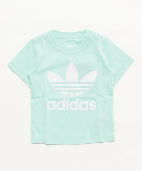 adidas（アディダス）の「トレフォイルTシャツ INFANT TREFOIL TEE オリジナルス（Tシャツ/カットソー・キッズ・ホワイト×ブラック/ピンク/ブルー/ブラック×ホワイト/ホワイト×ピンク/ミント/ネイビー・100/80/90）」の4枚目の写真