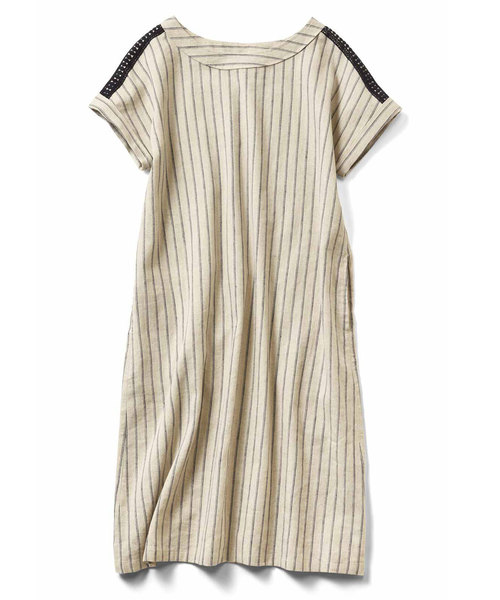 Live In Comfort リブインコンフォート の リブ イン コンフォート 綿麻素材で着心地さらりサックチュニックワンピース チュニック Wear