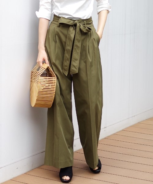 NARACAMICIE（ナラカミーチェ）の「ポリエステル ワイドパンツ（その他パンツ・レディース・ネイビー/カーキ/ベージュ・LARGE/MEDIUM/SMALL）」の2枚目の写真