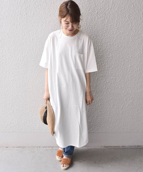 SHIPS（シップス）の「ビッグワンピース（ワンピース・レディース・ブラック/オフホワイト/オレンジ・ONE SIZE）」の4枚目の写真