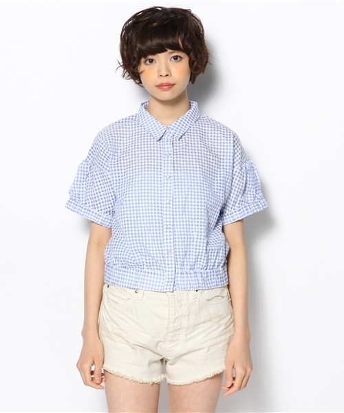 Kastane（カスタネ）の「【Kastane】ギンガムチェック半袖BZ（シャツ/ブラウス・レディース・レッド系その他/イエロー系その他/ブルー系その他・FREE）」の4枚目の写真