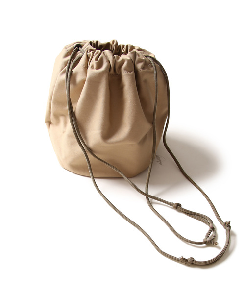 FACTOTUM（ファクトタム）の「【FACTOTUM】ベンタイルミリタリー巾着袋（ショルダーバッグ・メンズ・ブラック/ベージュ/カーキ/ネイビー・FREE）」の6枚目の写真