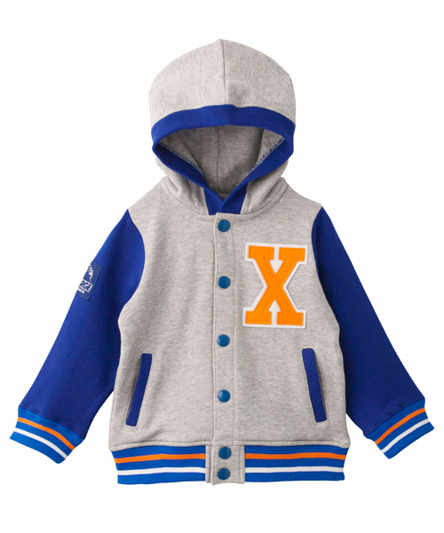 XLARGE KIDS（エクストララージキッズ）の「SWEAT STADIUM JACKET（スタジャン・キッズ・アッシュグレー/レッド・2T/4T/5T/6T/7T）」の3枚目の写真