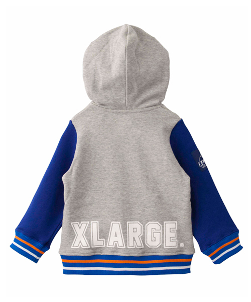 XLARGE KIDS（エクストララージキッズ）の「SWEAT STADIUM JACKET（スタジャン・キッズ・アッシュグレー/レッド・2T/4T/5T/6T/7T）」の4枚目の写真