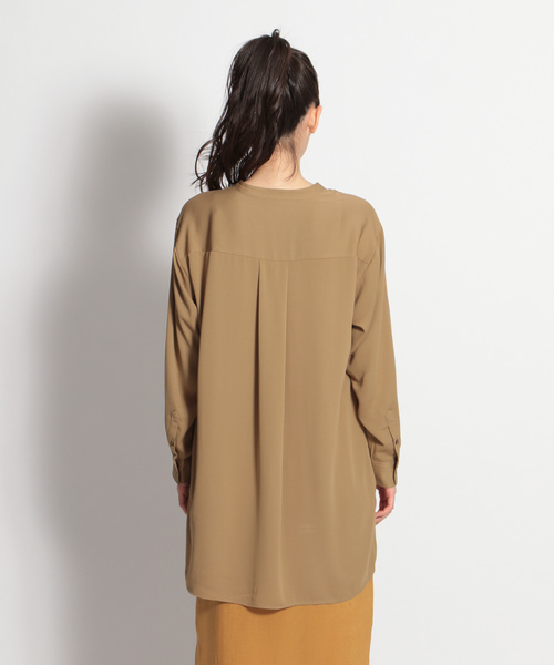 niko and...（ニコアンド）の「カラーシルキーチュニックシャツ（シャツ/ブラウス・レディース・オレンジ/ブルー/キャメル・MEDIUM/LARGE）」の17枚目の写真