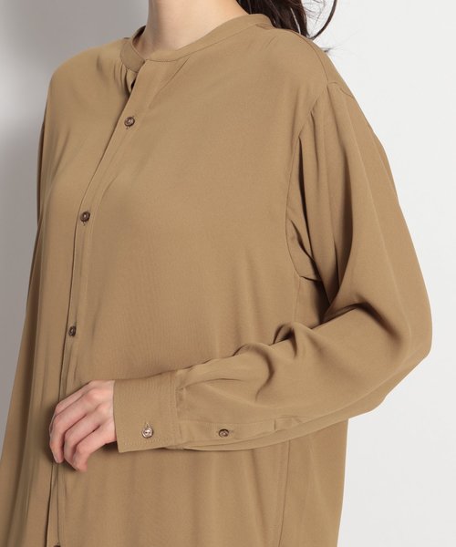 niko and...（ニコアンド）の「カラーシルキーチュニックシャツ（シャツ/ブラウス・レディース・オレンジ/ブルー/キャメル・MEDIUM/LARGE）」の13枚目の写真