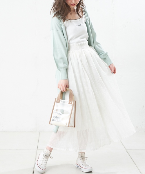natural couture（ナチュラルクチュール）の「ドットジャガードボリュームスカート（スカート・レディース・ブラック/ブラウン/グレー/オフホワイト・FREE）」の19枚目の写真