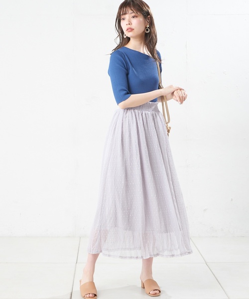natural couture（ナチュラルクチュール）の「ドットジャガードボリュームスカート（スカート・レディース・ブラック/ブラウン/グレー/オフホワイト・FREE）」の20枚目の写真