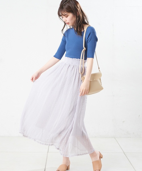 natural couture（ナチュラルクチュール）の「ドットジャガードボリュームスカート（スカート・レディース・ブラック/ブラウン/グレー/オフホワイト・FREE）」の14枚目の写真