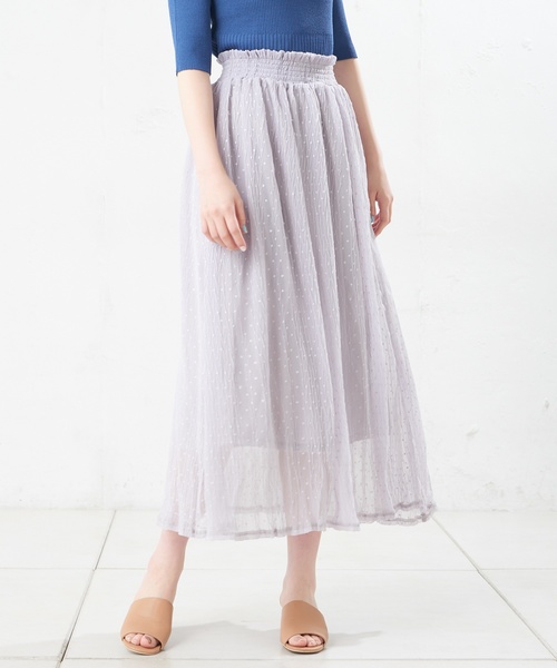 natural couture（ナチュラルクチュール）の「ドットジャガードボリュームスカート（スカート・レディース・ブラック/ブラウン/グレー/オフホワイト・FREE）」の12枚目の写真