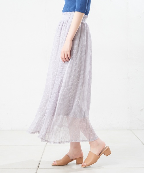 natural couture（ナチュラルクチュール）の「ドットジャガードボリュームスカート（スカート・レディース・ブラック/ブラウン/グレー/オフホワイト・FREE）」の21枚目の写真