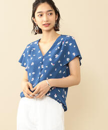 BEAUTY&YOUTH UNITED ARROWS | BY∴ フラワープリント フレンチスリーブブラウス -手洗い可能-(シャツ/ブラウス)