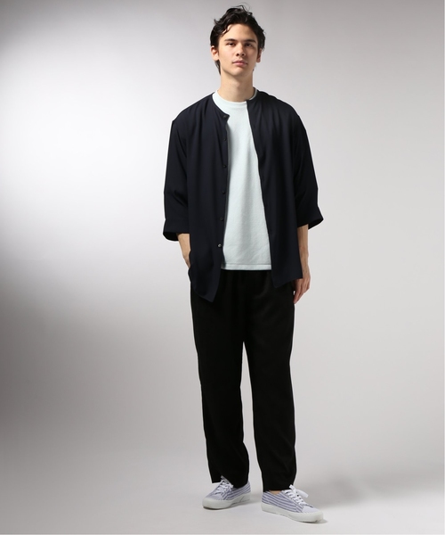 EDIFICE（エディフィス）の「LA BOUCLE / ラブ―クル アムンゼンノーカラーシャツ 7/S（シャツ/ブラウス・メンズ・ネイビー/グレー・44/46/48）」の5枚目の写真