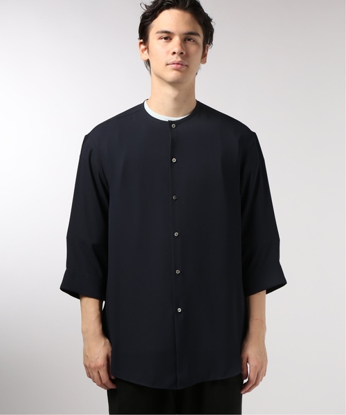 EDIFICE（エディフィス）の「LA BOUCLE / ラブ―クル アムンゼンノーカラーシャツ 7/S（シャツ/ブラウス・メンズ・ネイビー/グレー・44/46/48）」の14枚目の写真