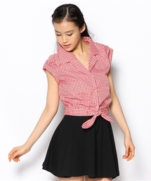 WEGO | WEGO/ギンガムチェック前結び半袖シャツ(シャツ/ブラウス)