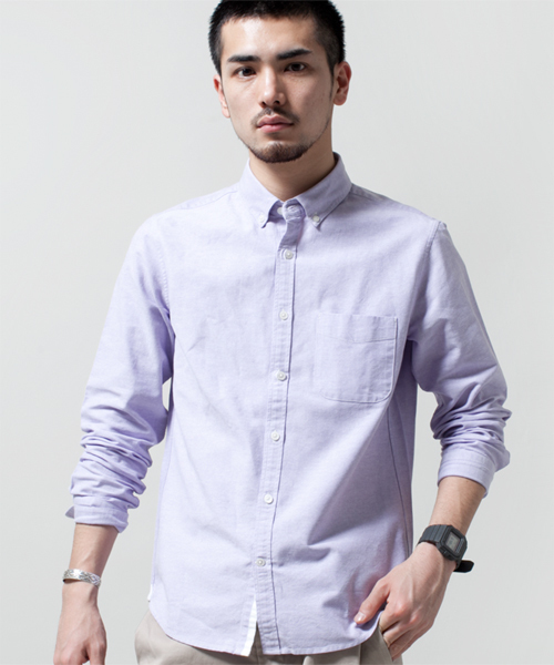 NANO universe（ナノユニバース）の「スーピマコットンOXシャツ（シャツ/ブラウス・メンズ・ホワイト/ラベンダー/ライトピンク/オレンジ/イエロー/サックスブルー/ネイビー・X-LARGE/MEDIUM/SMALL/LARGE）」の5枚目の写真