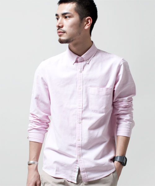 NANO universe（ナノユニバース）の「スーピマコットンOXシャツ（シャツ/ブラウス・メンズ・ホワイト/ラベンダー/ライトピンク/オレンジ/イエロー/サックスブルー/ネイビー・X-LARGE/MEDIUM/SMALL/LARGE）」の6枚目の写真