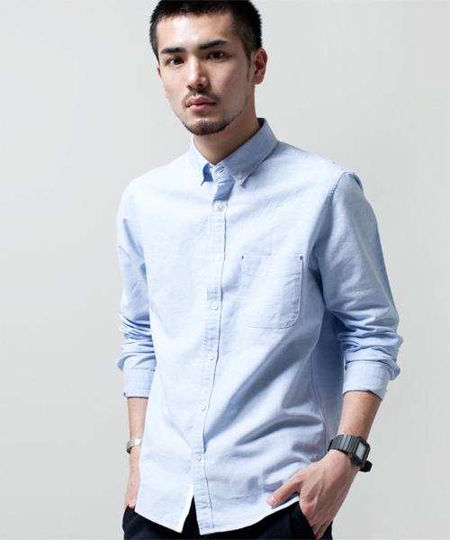 NANO universe（ナノユニバース）の「スーピマコットンOXシャツ（シャツ/ブラウス・メンズ・ホワイト/ラベンダー/ライトピンク/オレンジ/イエロー/サックスブルー/ネイビー・X-LARGE/MEDIUM/SMALL/LARGE）」の4枚目の写真