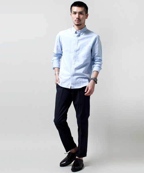 NANO universe（ナノユニバース）の「スーピマコットンOXシャツ（シャツ/ブラウス・メンズ・ホワイト/ラベンダー/ライトピンク/オレンジ/イエロー/サックスブルー/ネイビー・X-LARGE/MEDIUM/SMALL/LARGE）」の15枚目の写真