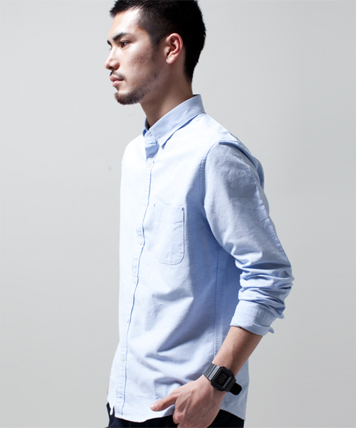 NANO universe（ナノユニバース）の「スーピマコットンOXシャツ（シャツ/ブラウス・メンズ・ホワイト/ラベンダー/ライトピンク/オレンジ/イエロー/サックスブルー/ネイビー・X-LARGE/MEDIUM/SMALL/LARGE）」の16枚目の写真