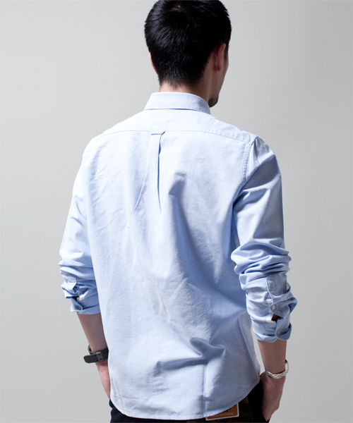 NANO universe（ナノユニバース）の「スーピマコットンOXシャツ（シャツ/ブラウス・メンズ・ホワイト/ラベンダー/ライトピンク/オレンジ/イエロー/サックスブルー/ネイビー・X-LARGE/MEDIUM/SMALL/LARGE）」の17枚目の写真