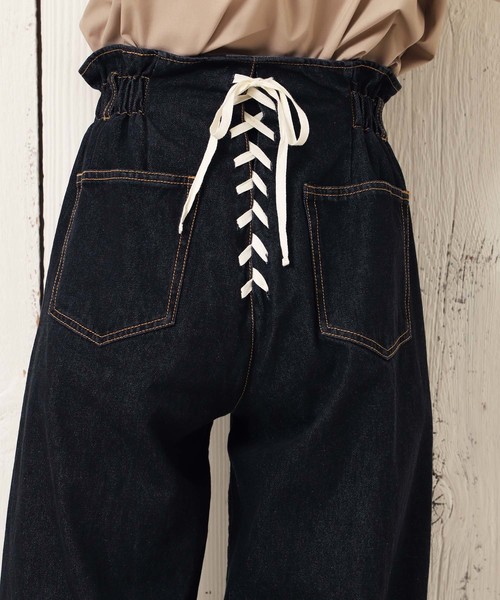 one after another NICE CLAUP（ワンアフターアナザーナイスクラップ）の「バックレースアップデニムパンツ（デニムパンツ・レディース・ブラック/ネイビー/ブルー・SMALL/MEDIUM）」の20枚目の写真