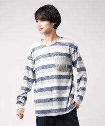 【JRD by JARLD】変形Vネックダックテイル起毛長袖ロングTeeシャツ