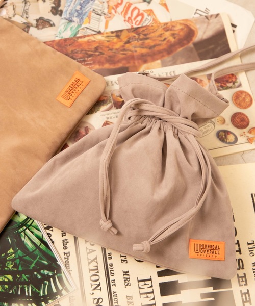 UNIVERSAL OVERALL（ユニバーサルオーバーオール）の「∴WEGO/UNIVERSAL OVERALL別注2WAY巾着サコッシュ（ショルダーバッグ・メンズ・グレー/ベージュ・FREE）」の2枚目の写真