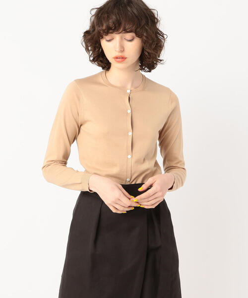 BALLSEY(ボールジィ)の「ハイゲージコットン クルーネックカーディガン(カーディガン/ボレロ・レディース・ピンク/ネイビー/ライトグレー/ホワイト/チャコールグレー/ライトグリーン/ダークブラウン/グレー/ミント/ライトベージュ/サックスブルー/ブルー系その他/イエロー/オレンジ/グリーン・L/S/M)」の6枚目の写真