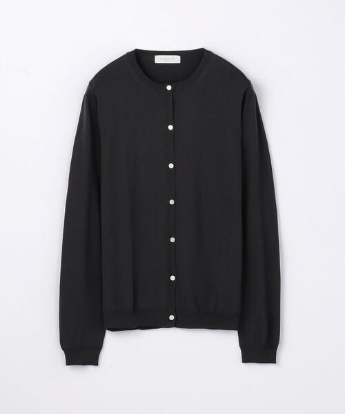 BALLSEY(ボールジィ)の「ハイゲージコットン クルーネックカーディガン(カーディガン/ボレロ・レディース・ピンク/ネイビー/ライトグレー/ホワイト/チャコールグレー/ライトグリーン/ダークブラウン/グレー/ミント/ライトベージュ/サックスブルー/ブルー系その他/イエロー/オレンジ/グリーン・L/S/M)」の2枚目の写真