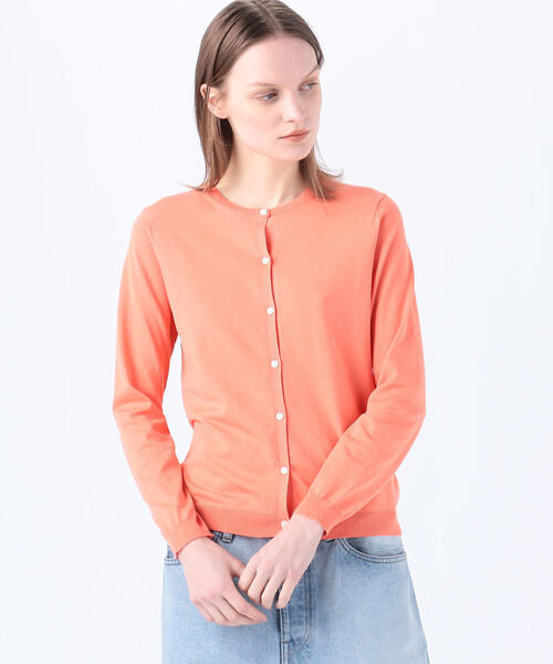 BALLSEY(ボールジィ)の「ハイゲージコットン クルーネックカーディガン(カーディガン/ボレロ・レディース・ピンク/ネイビー/ライトグレー/ホワイト/チャコールグレー/ライトグリーン/ダークブラウン/グレー/ミント/ライトベージュ/サックスブルー/ブルー系その他/イエロー/オレンジ/グリーン・L/S/M)」の15枚目の写真