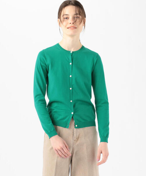 BALLSEY(ボールジィ)の「ハイゲージコットン クルーネックカーディガン(カーディガン/ボレロ・レディース・ピンク/ネイビー/ライトグレー/ホワイト/チャコールグレー/ライトグリーン/ダークブラウン/グレー/ミント/ライトベージュ/サックスブルー/ブルー系その他/イエロー/オレンジ/グリーン・L/S/M)」の7枚目の写真