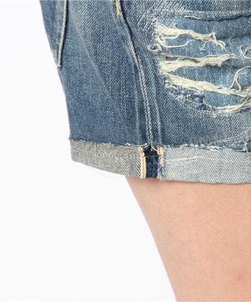 HYSTERIC GLAMOUR（ヒステリックグラマー）の「CRS加工 デニムショートPT（デニムパンツ・レディース・インディゴブルー・X-SMALL/SMALL/MEDIUM）」の8枚目の写真