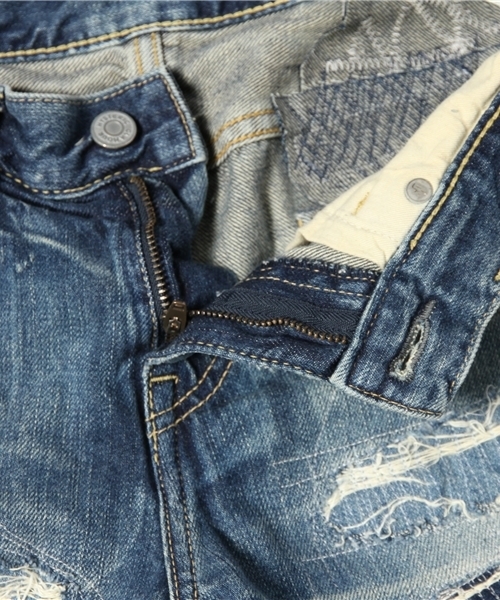 HYSTERIC GLAMOUR（ヒステリックグラマー）の「CRS加工 デニムショートPT（デニムパンツ・レディース・インディゴブルー・X-SMALL/SMALL/MEDIUM）」の7枚目の写真