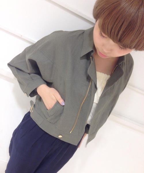 Kastane（カスタネ）の「【Kastane】綿麻ブルゾン（その他アウター・レディース・アイボリー/カーキ/ネイビー・FREE）」の16枚目の写真