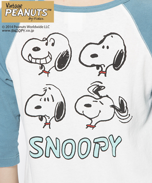 SNOOPY(スヌーピー)の「【スヌーピー】 SNOOPY B/B TEE(Tシャツ/カットソー・レディース・ブラック/バーガンディー/ブルー・1/2)」の9枚目の写真