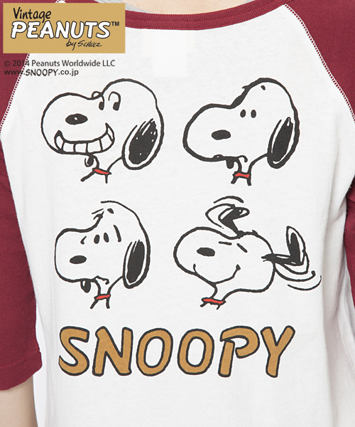 SNOOPY(スヌーピー)の「【スヌーピー】 SNOOPY B/B TEE(Tシャツ/カットソー・レディース・ブラック/バーガンディー/ブルー・1/2)」の10枚目の写真