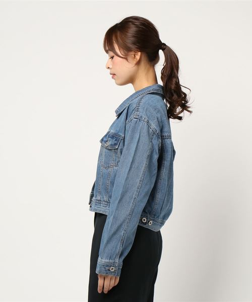 fifth（フィフス）の「オーバーサイズデニムジャケット（ライダースジャケット・レディース・ブルー・MEDIUM）」の7枚目の写真