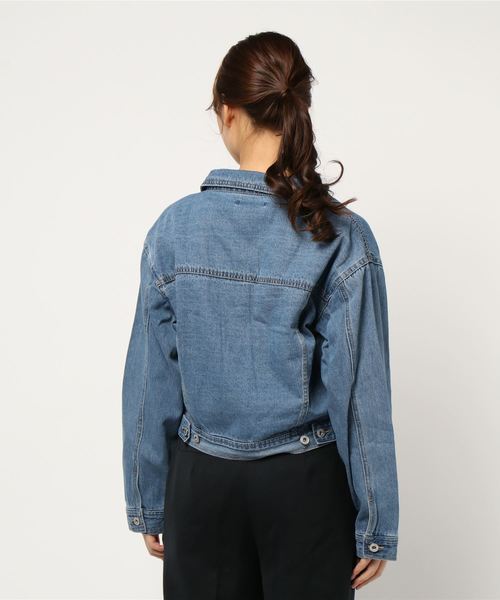 fifth（フィフス）の「オーバーサイズデニムジャケット（ライダースジャケット・レディース・ブルー・MEDIUM）」の5枚目の写真