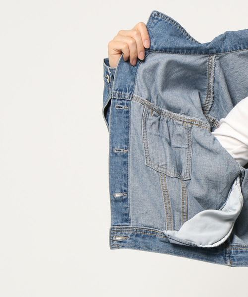 fifth（フィフス）の「オーバーサイズデニムジャケット（ライダースジャケット・レディース・ブルー・MEDIUM）」の9枚目の写真