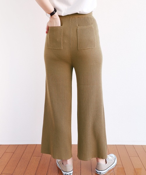 andme（アンドミー）の「ドローストリングリブニットパンツ（その他パンツ・レディース・ブラック/ベージュ/ライトベージュ・M/L）」の21枚目の写真