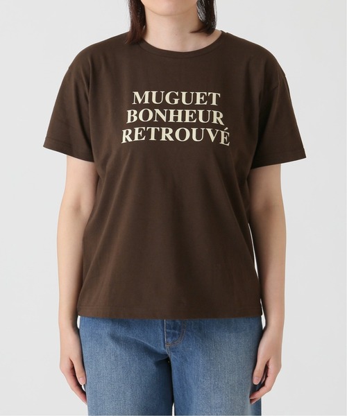 SLOBE IENA（スローブイエナ）の「fleursロゴTシャツMuguet◆（Tシャツ/カットソー・レディース・ホワイト/ブラウン・FREE）」の5枚目の写真